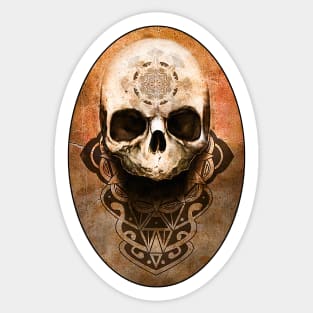 POLYNESIAN SKULL MANDALA RUSTY ARTWORK Sticker